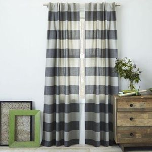 Pair of West Elm bold Stripe Curtains